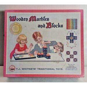 Wooden Marbles and Blocks Traditional Toys Childrens